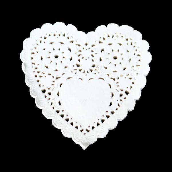 کاغذ شیرینی پزی طرح گیپور مدل قلب بسته 100 عددی