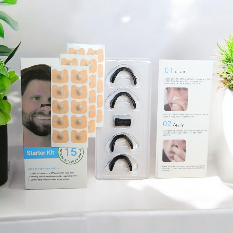 گیره رفع خروپف مدل Starter مجموعه 4 عددی به همراه چسب بینی بسته 3 عددی