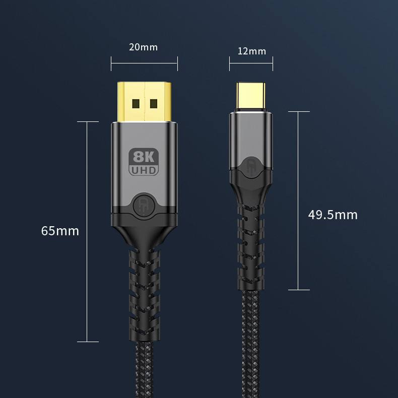 کابل تبدیل USB-C به UHD دونجی مدل 8K-60Hz طول 2 متر