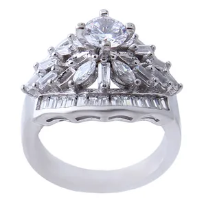 انگشتر نقره زنانه بازرگانی میلادی مدل فانتزی کد AWR_721