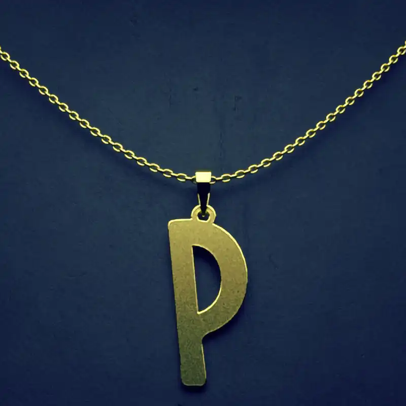 گردنبند طلا 18 عیار زنانه مدوپد مدل حرف P کد H3-1-1276