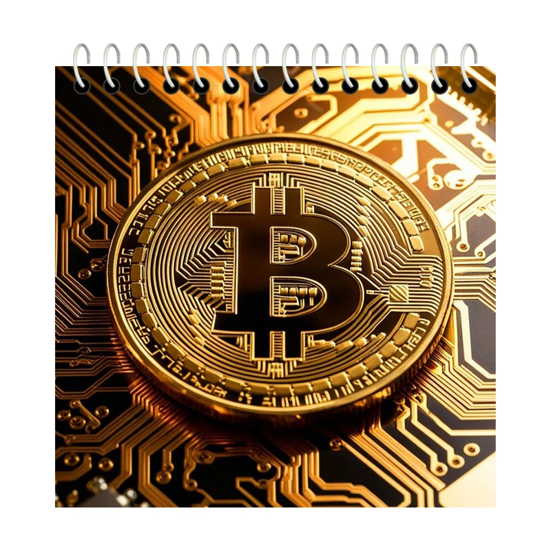 دفترچه یادداشت 50 برگ آلبالو مدل بیتکوین کد 4099