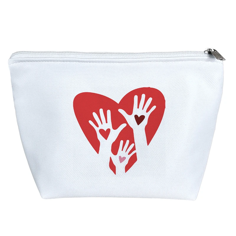 کیف لوازم آرایش دخترانه خندالو مدل قلب و دست‌ها کد 8090