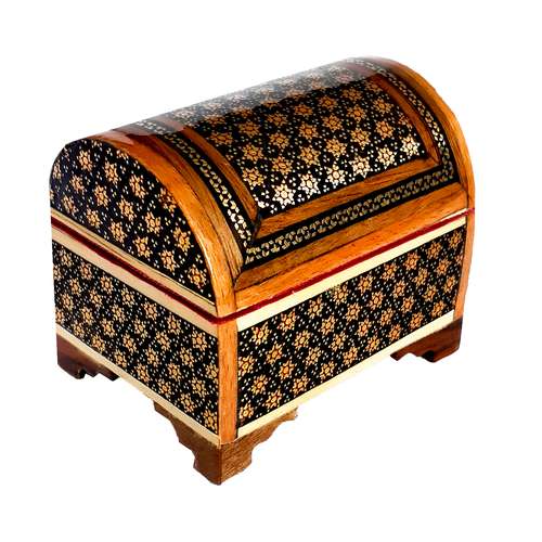 جعبه جواهرات خاتم کاری مدل صندوقی کد 174