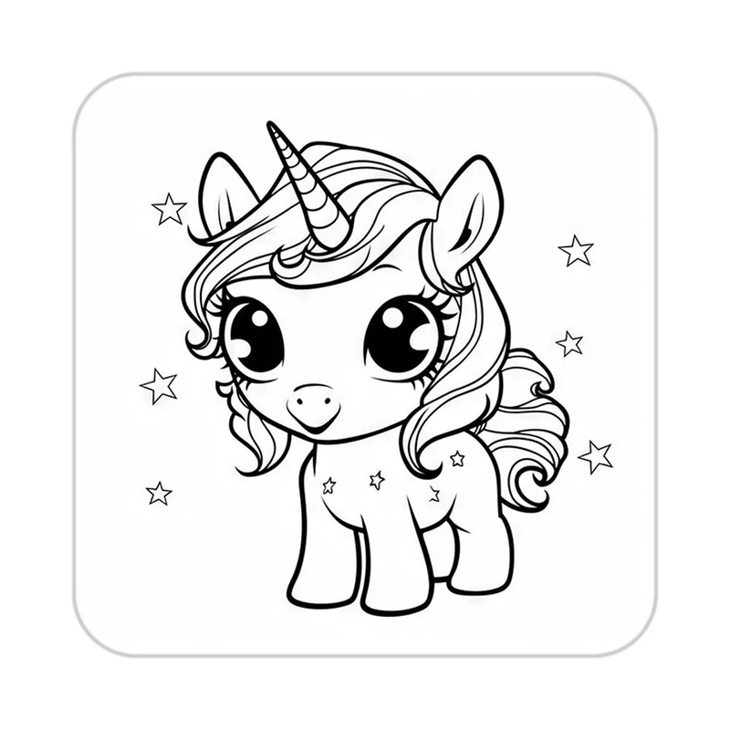 زیر لیوانی کاکتی طرح اسب تک شاخ و یونیکورن مدل mp31986