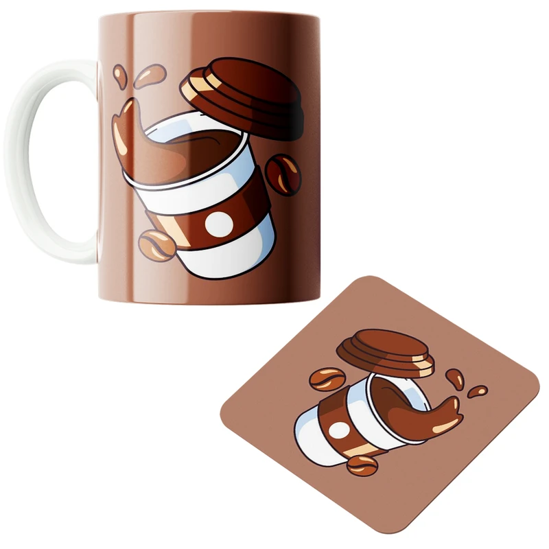 ماگ پاد آفرین مدل  Coffee کد z308 به همراه زیر لیوانی