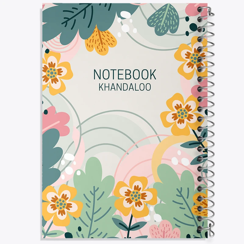 دفتر شطرنجی 50 برگ خندالو مدل گل گلی کد N968