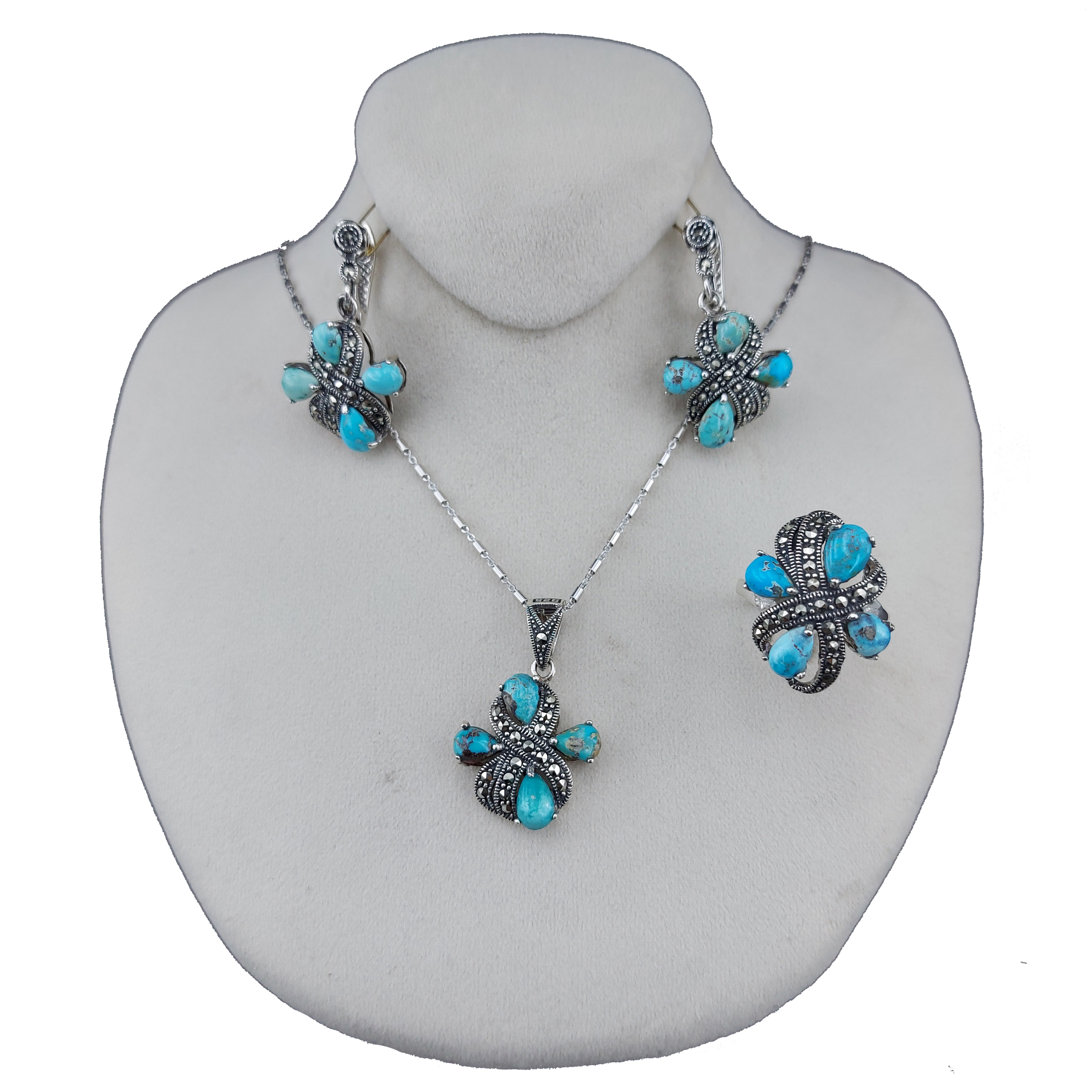 نیم ست نقره زنانه مدل 064