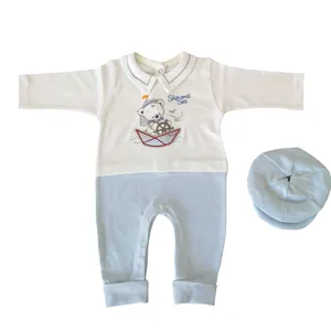 ست سرهمی و کلاه نوزادی مدل خرس ملوان کد 171