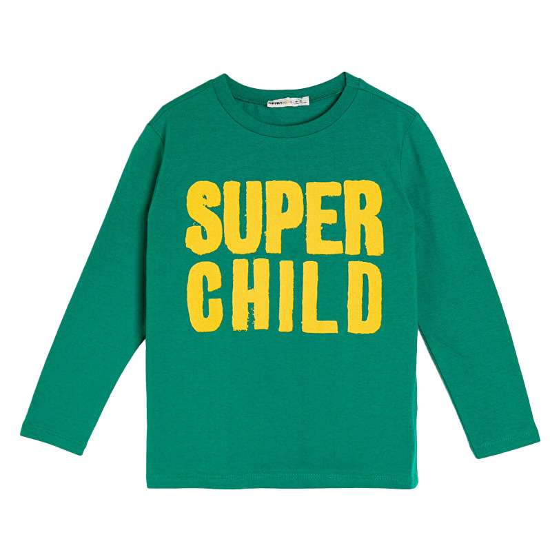 تی شرت آستین بلند پسرانه کوتون مدل SUPER CHILD