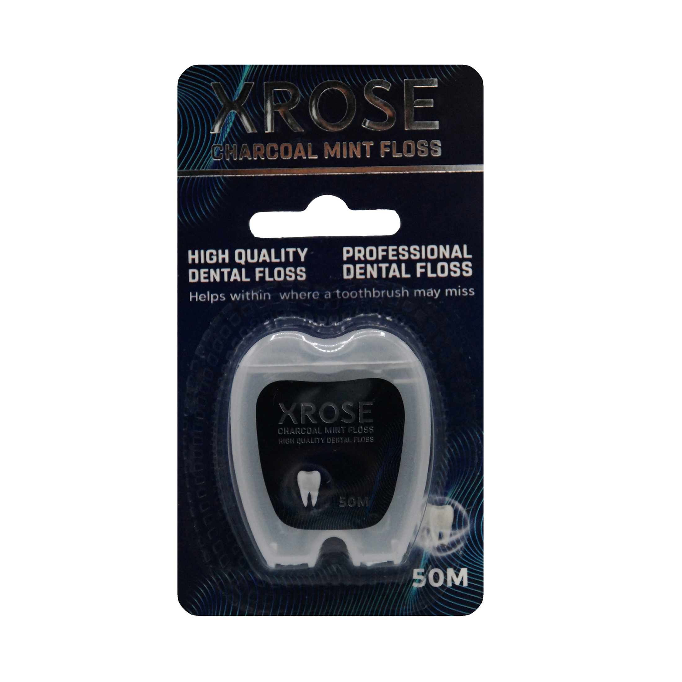 نخ دندان ایکس رز مدل Charcoal Mint Floss ده بسته 24 عددی