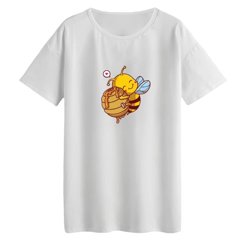 تی‌شرت لانگ آستین کوتاه زنانه مدل زنبوری کد 02