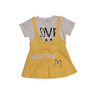 پیراهن دخترانه مدل بانی رنگ زرد