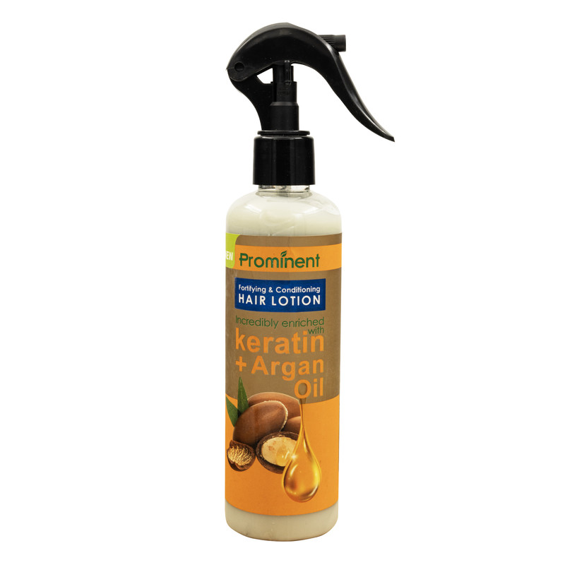 لوسیون مو پرامیننت مدل کراتینه و آرگان مناسب برای انواع مو حجم 250 میلی لیتر
