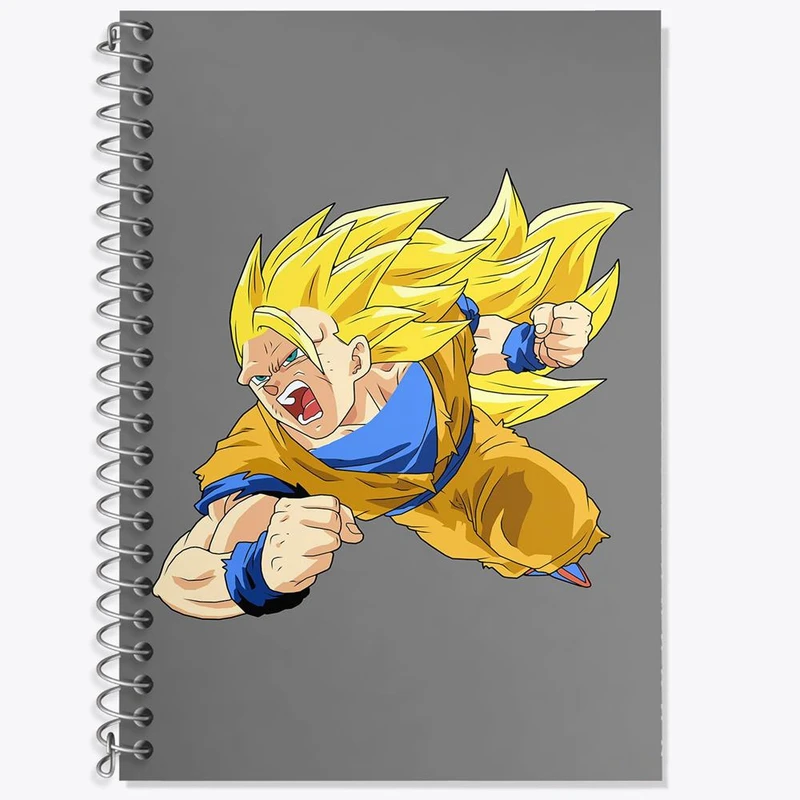 دفتر زبان 50 برگ خندالو مدل سه خط طرح گوکو انیمه دراگون بال Dragon Ball کد 12058