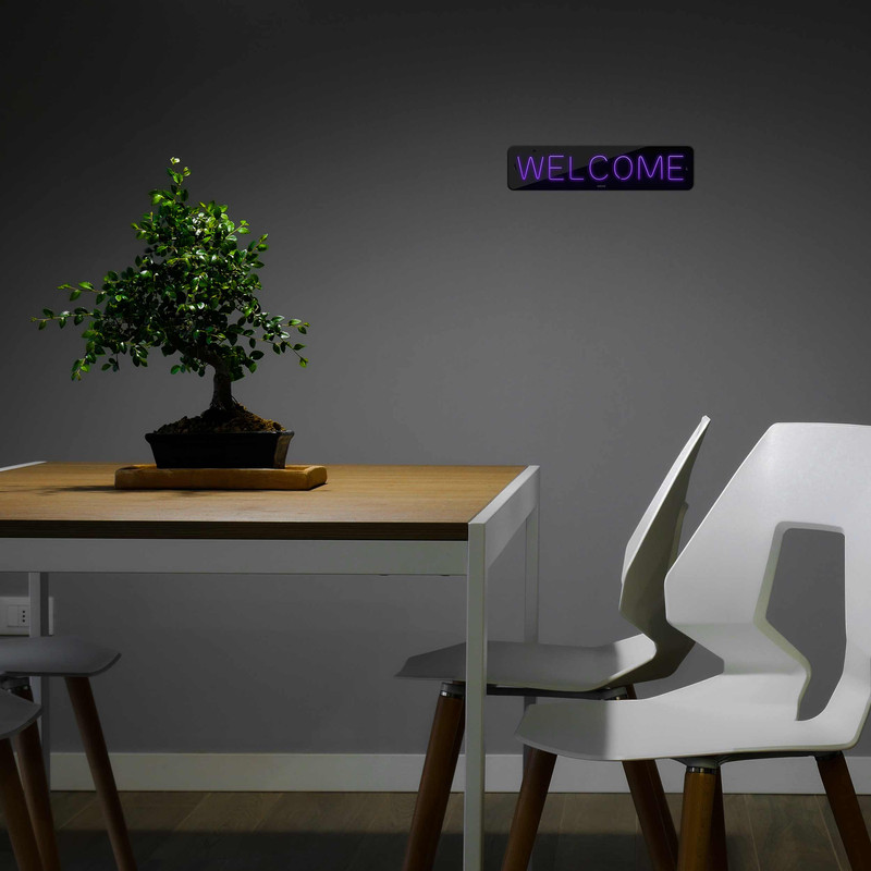 چراغ دیواری نئون دیزاین طرح Welcome-BL_PR