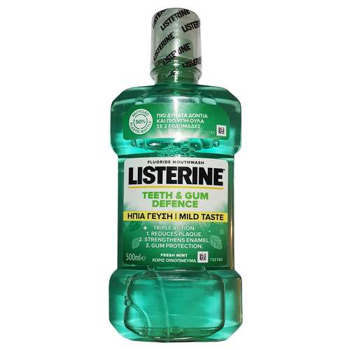 دهان شویه لیسترین مدل Teeth & Gum Defence حجم 500 میلی لیتر