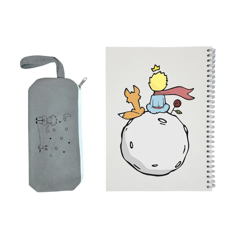 دفتر مشق 50 برگ مدل شازده کوچولو به همراه جامدادی