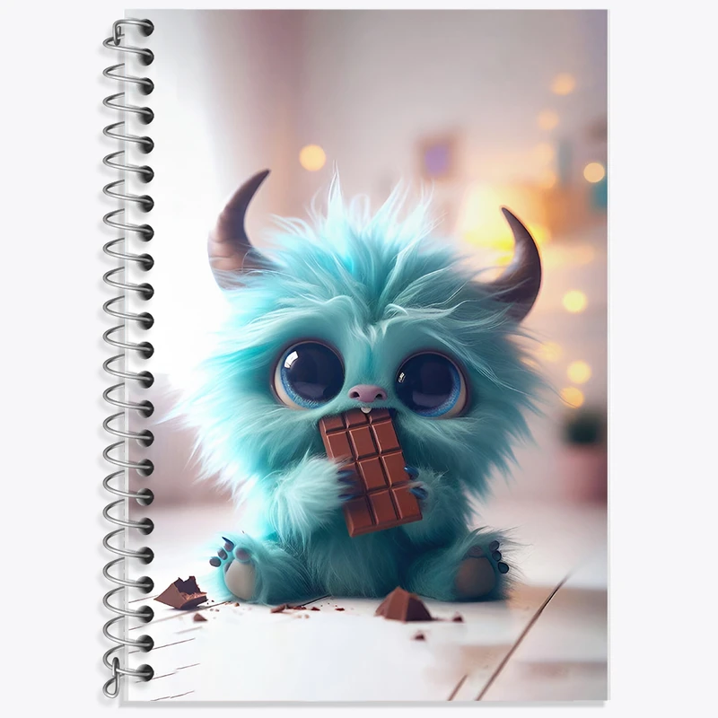 دفتر زبان 50 برگ خندالو مدل سه خط طرح هیولای بامزه کد F5713