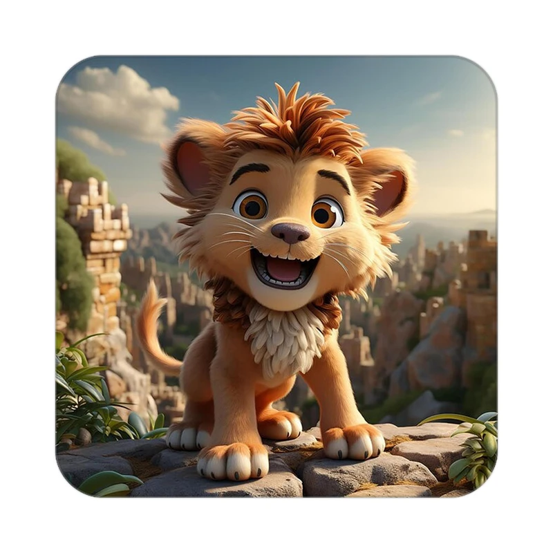 زیر لیوانی کاکتی طرح شیر مدل mp22765