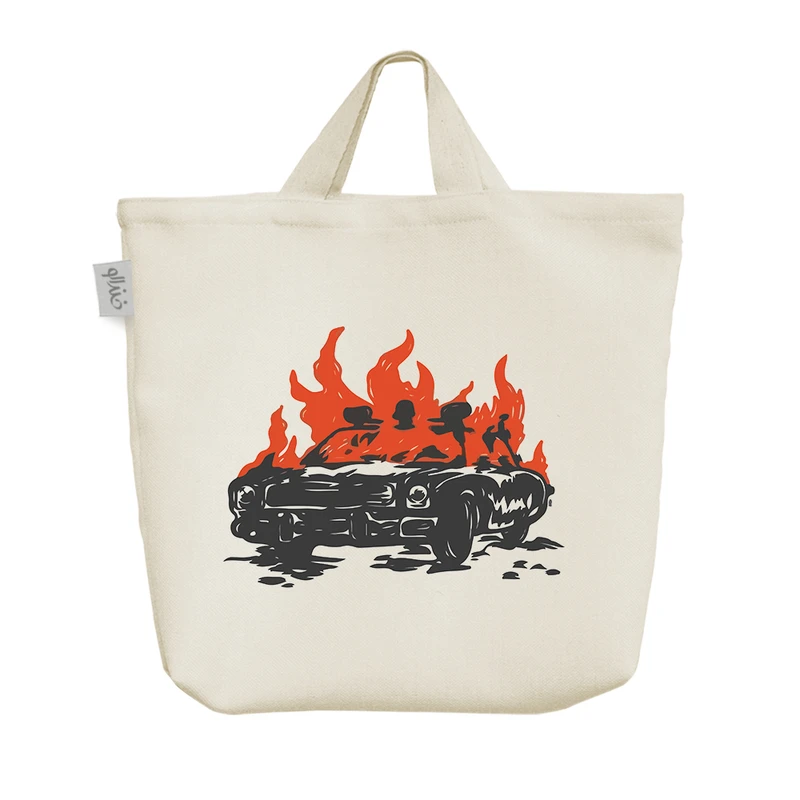 ساک خرید خندالو مدل ماشین آتش گرفته کد 8891