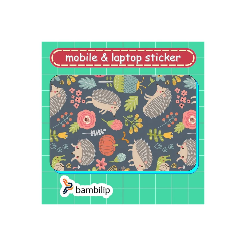 استیکر بامبیلیپ مدل کارت عابر طرح بک گراند جوجه تیغی و گل کد 0963238