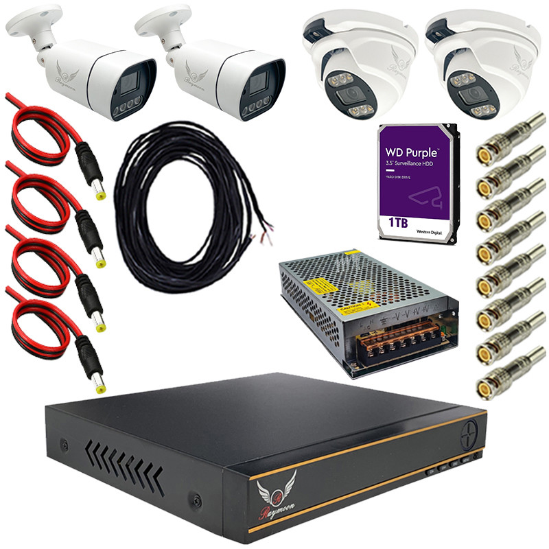 پک سیستم امنیتی دوربین مداربسته رایمون مدل 2 مگاپیکسل کد  RP-2MP-MS1T4C25