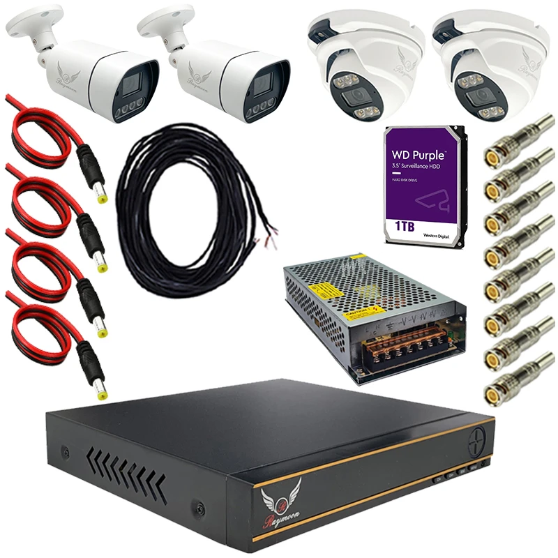 سیستم امنیتی دوربین مداربسته رایمون مدل 5 مگاپیکسل کد RP-5M-4C-25