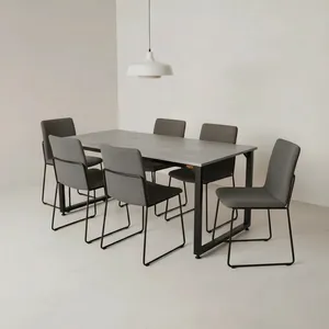 میز ناهارخوری شش نفره دیزم مدل مونتاژی LNC_asm_160×90_GR