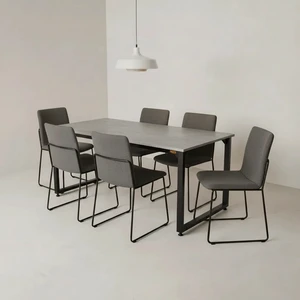 میز ناهارخوری شش نفره دیزم مدل مونتاژی LNC_asm_150×90_GR