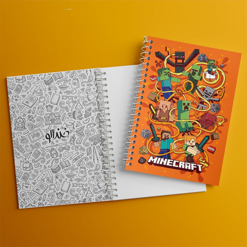 دفتر نقاشی 50 برگ خندالو طرح ماینکرافت (Minecraft) کد F1083