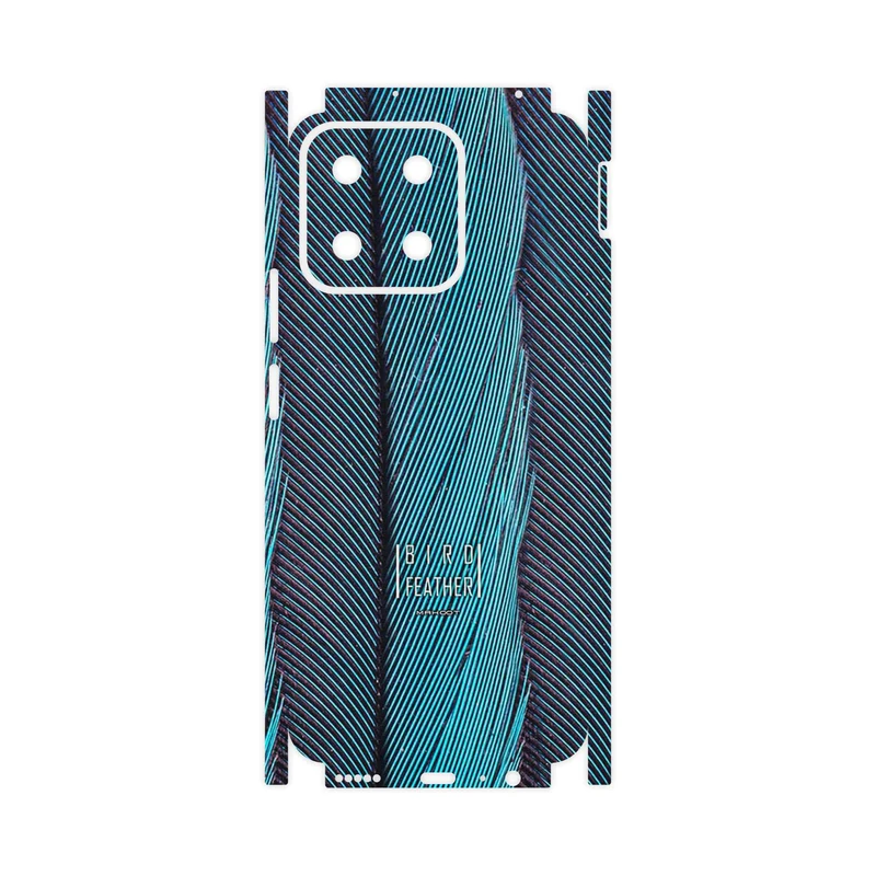 برچسب پوششی ماهوت مدل Turquoise feathers-FullSkin مناسب برای گوشی موبایل آنر X7c