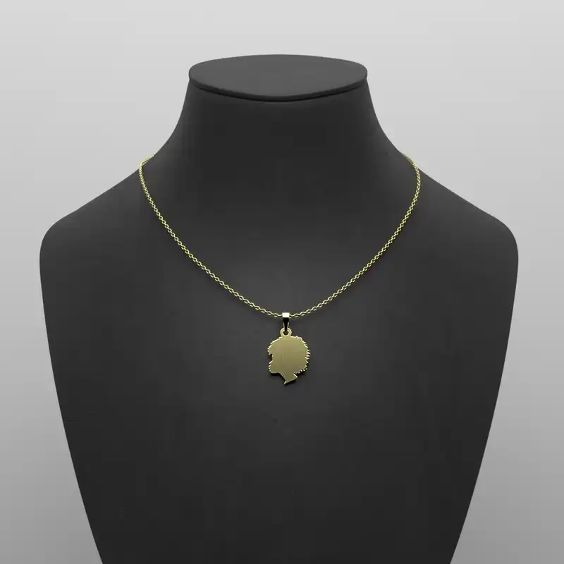 گردنبند طلا 18 عیار زنانه مدوپد مدل  طرح صورت کد HH1033