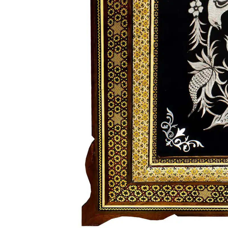 ساعت دیواری خاتم کاری مدل ستونی کد 01