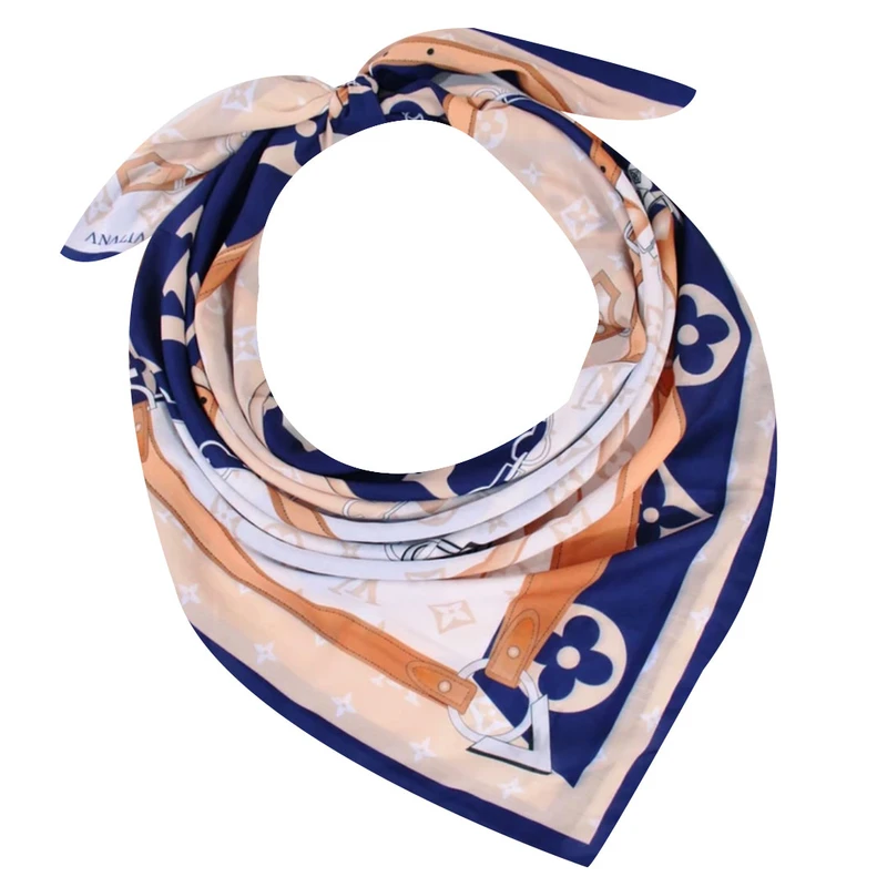 روسری زنانه مدل نخی پاییزی طرح زنجیری کد 2854