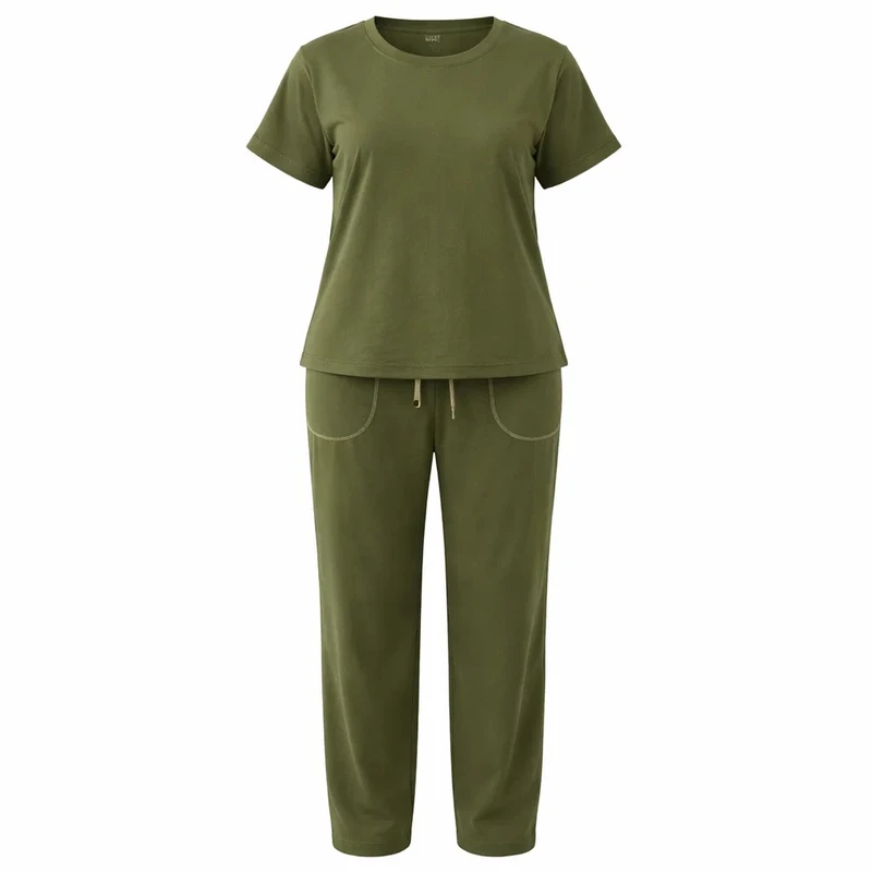 ست تی‌شرت آستین کوتاه و شلوار راحتی زنانه T015