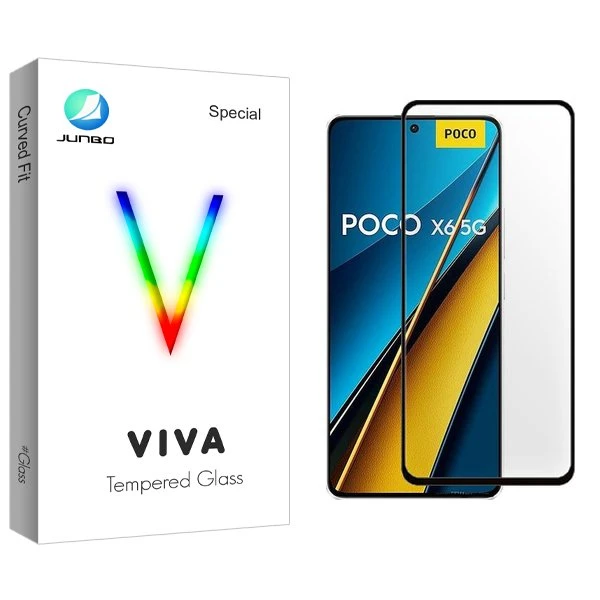 محافظ صفحه نمایش شیشه ای جانبو مدل Viva FullGlue مناسب برای گوشی موبایل شیائومی poco x6