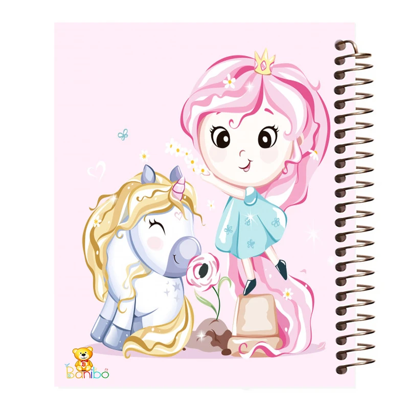 دفتر نقاشی 50 برگ بانیبو مدل دختر و اسب تک شاخ کد 572