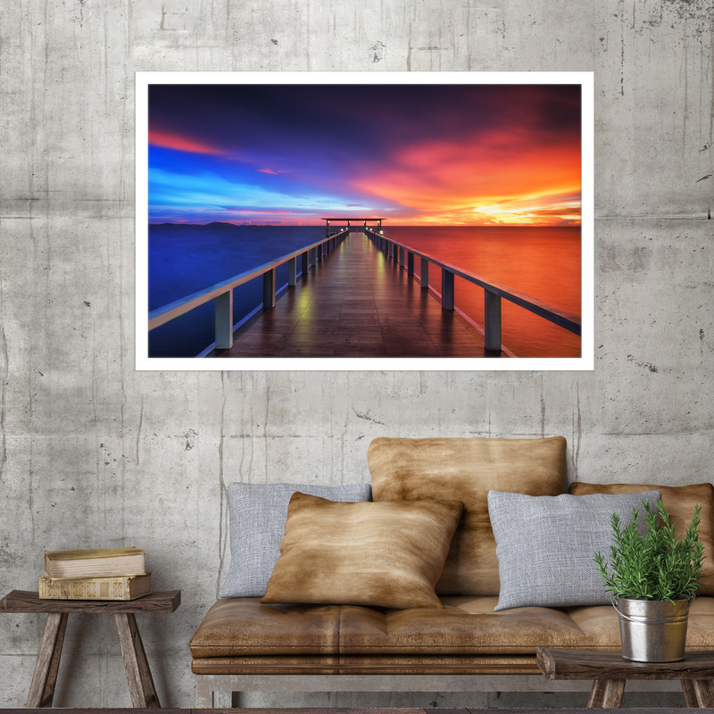 تابلو نوری بکلیت طرح اسکله چوبی مدل W-MO1637