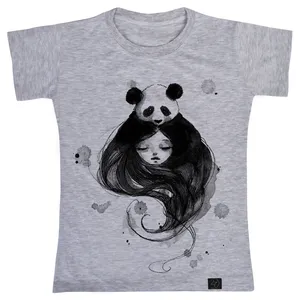 تی شرت آستین کوتاه دخترانه 27 مدل دختر و پاندا کد V230