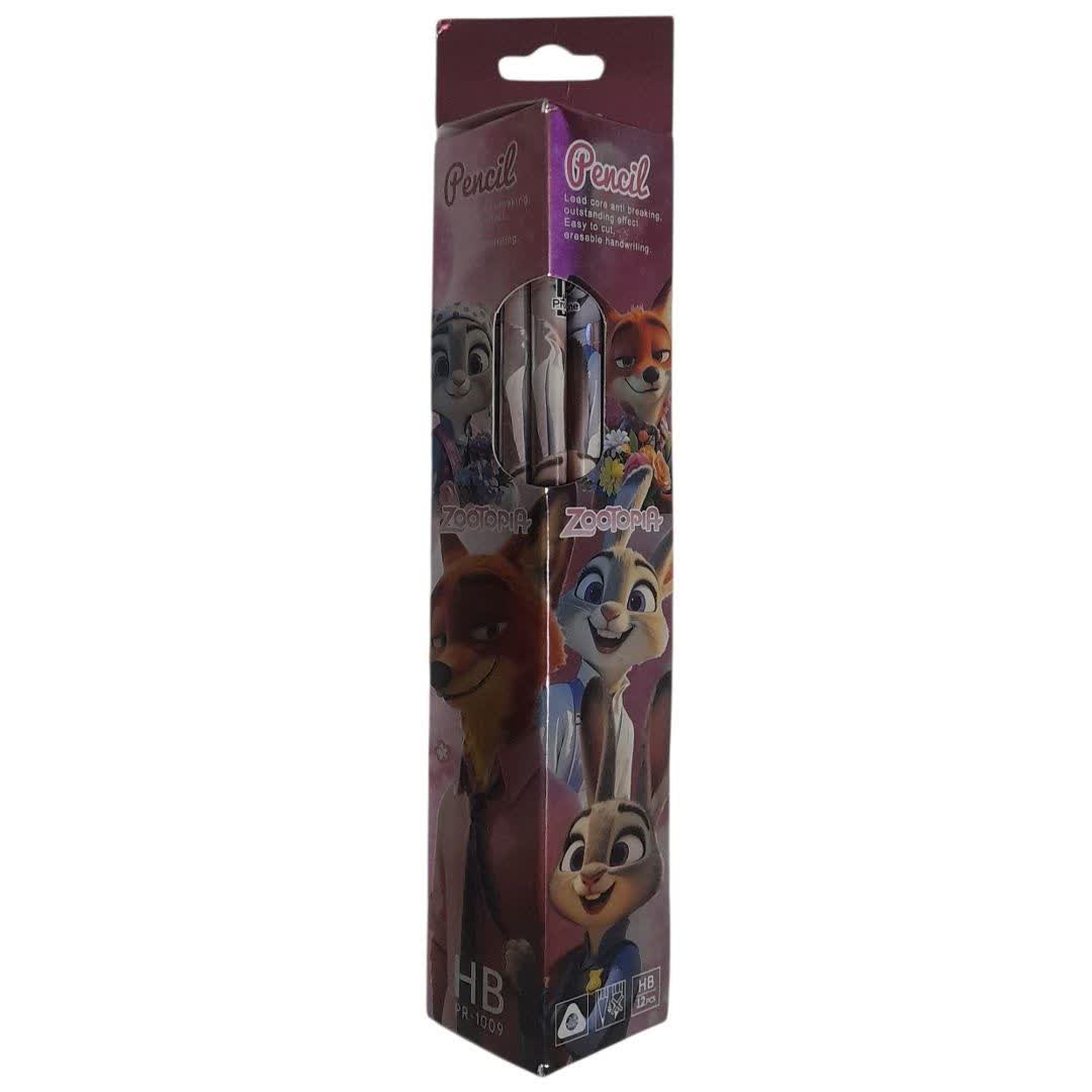 مداد مشکی با درجه سختی  HB مدل ZOOTOPIA کد 129 بسته 12 عددی
