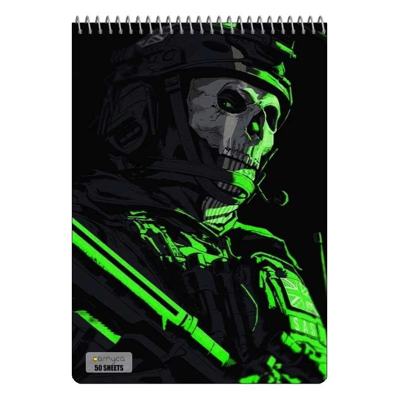 دفتر نقاشی 50 برگ سیمی کارنیکا طرح کالاف دیوتی Call of Duty کد 18817