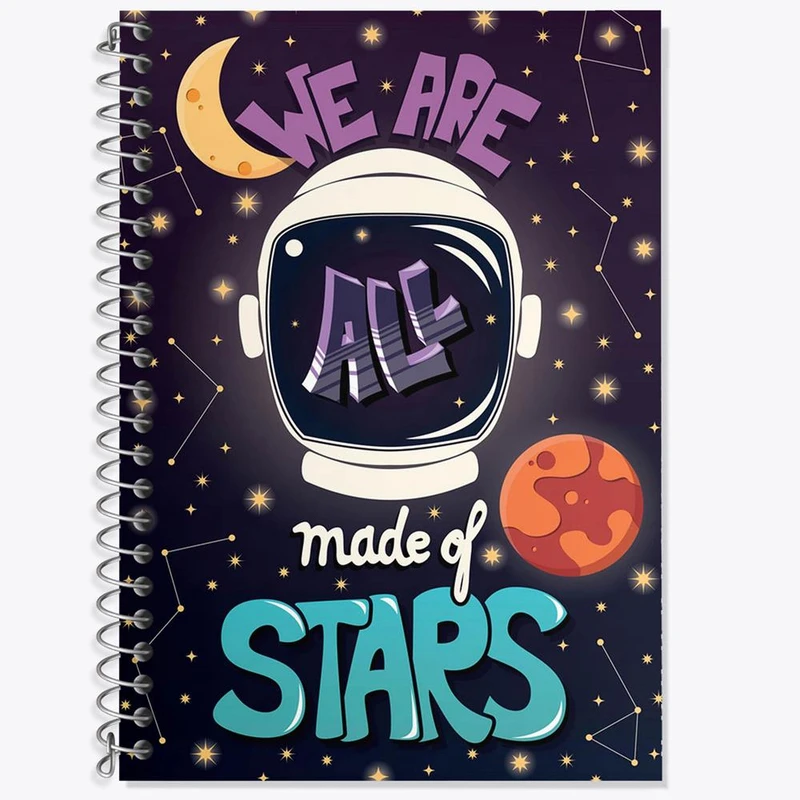 دفتر زبان 50 برگ خندالو مدل سه خط طرح فضایی کد 25143