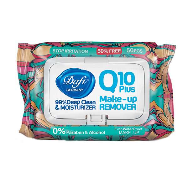 دستمال مرطوب دافی مدل Q10 PLUS STOP IRRIATION بسته 50 عددی