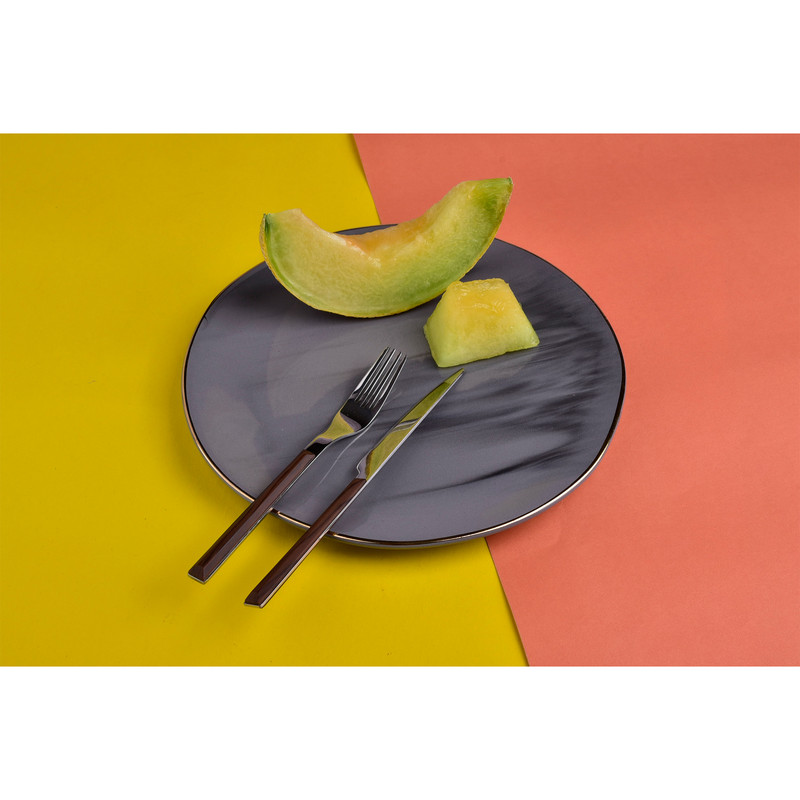 ست کارد و چنگال  12 پارچه سی اند اس طرح چوبی