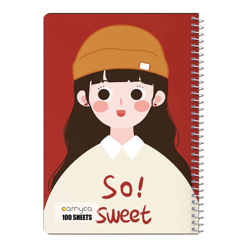 دفتر مشق 100 برگ سیمی کارنیکا طرح دختر مینیمال Minimalist Girl کد 52196