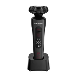 ماشین اصلاح موی صورت گروندیگ مدل MS 9130، اصلاح به صورت صفر زن، استفاده به صورت خشک و مرطوب، مقاوم در برابر آب، منبع انرژی برق و باتری، تکنولوژی اصلاح به صورت برش چرخشی، مدت زمان شارژ 120 دقیقه و مدت زمان استفاده پس از شارژ 70 دقیقه، به‌همراه استند شارژ 
