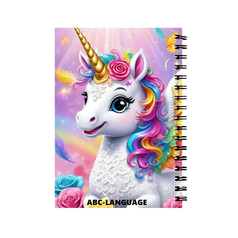 دفتر زبان 60 برگ مدل یونیکورن اسب تک شاخ کد 528