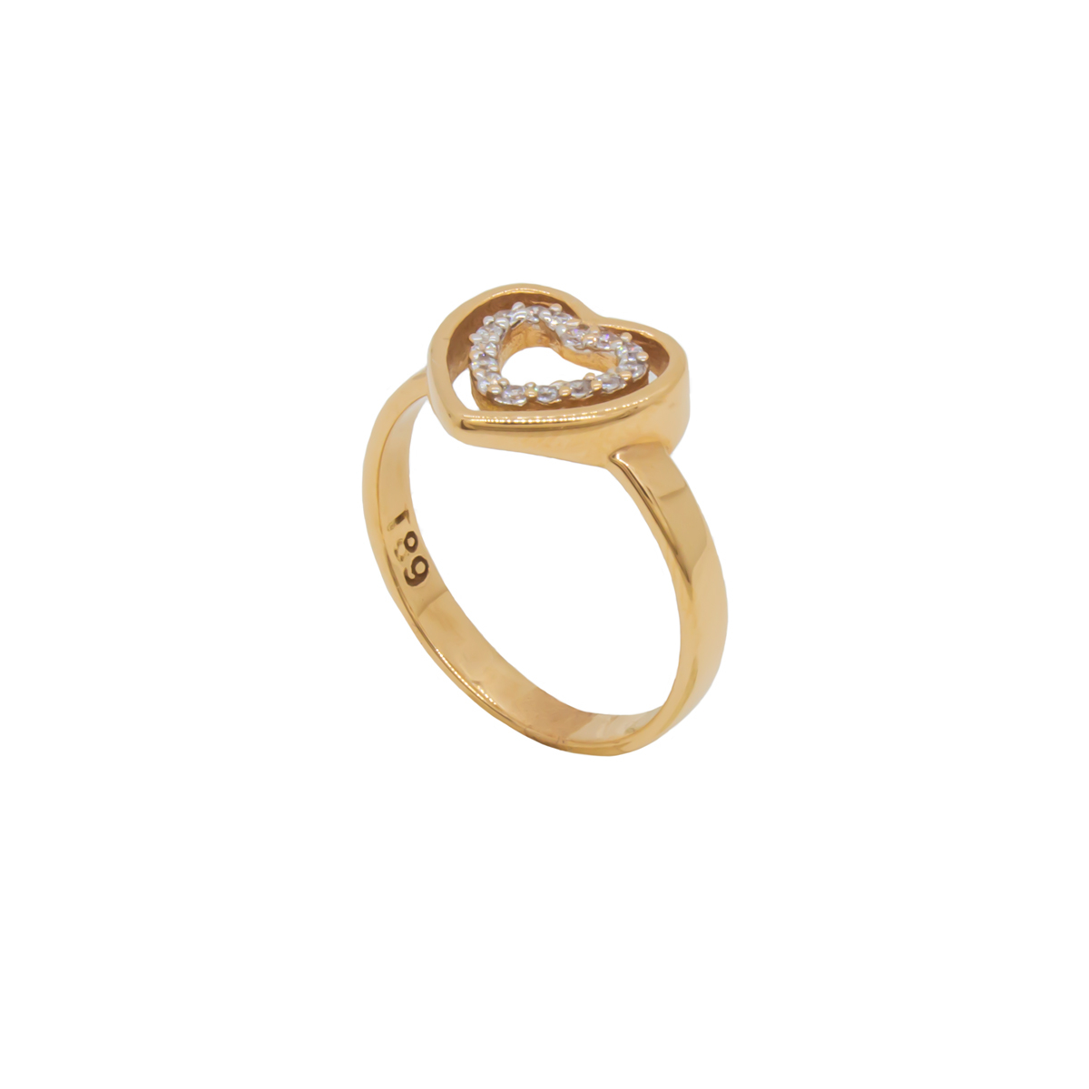 انگشتر طلا 18 عیار زنانه مدل قلب کد T0015