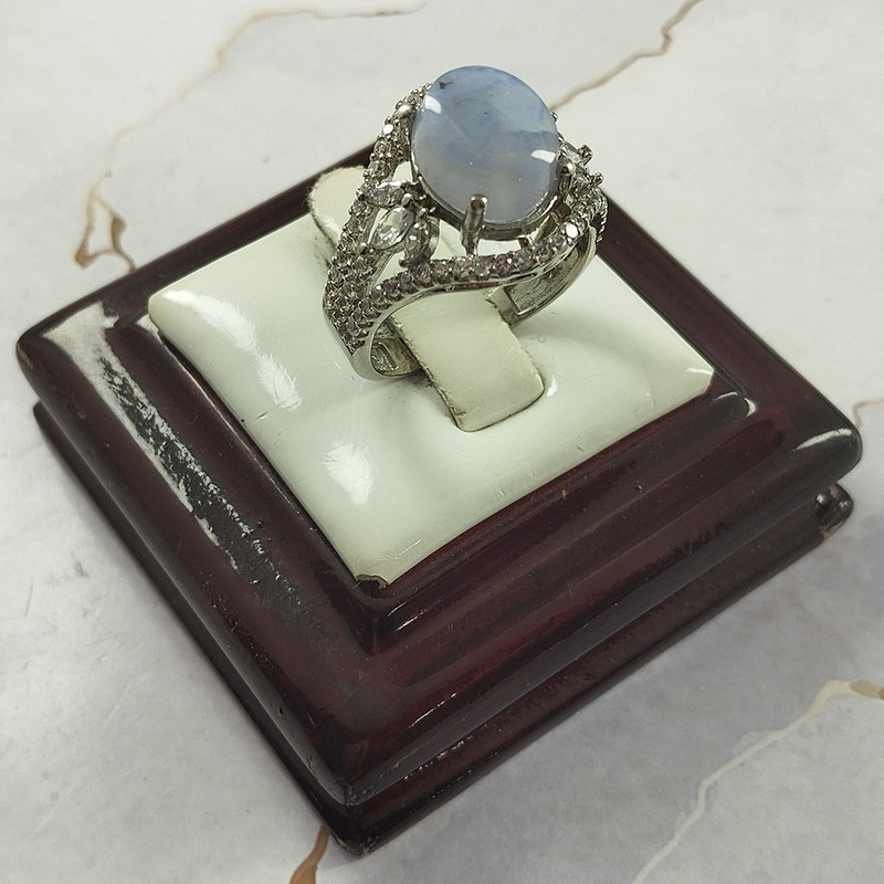 انگشتر نقره زنانه سلین کالا مدل عقیق کبود کد 65 انگشتر نقره زنانه سلین کالا مدل عقیق کبود کد 65